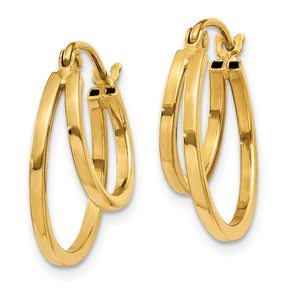 14K Gelbgold Doppelt Creolen