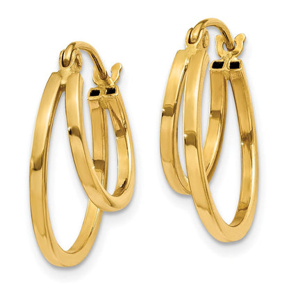 14K Gelbgold Doppelt Creolen
