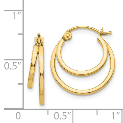 14K Gelbgold Doppelt Creolen
