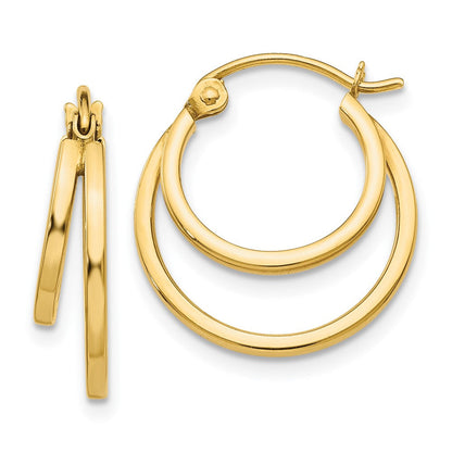 14K Gelbgold Doppelt Creolen