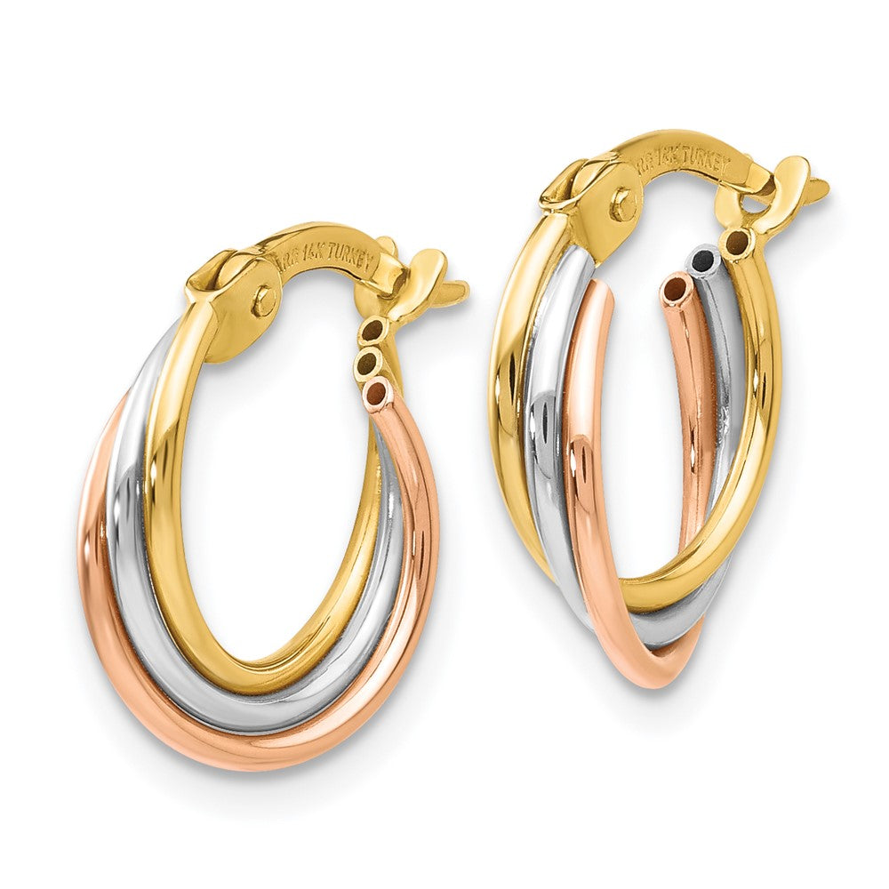14K Tricolor Gedreht Creolen