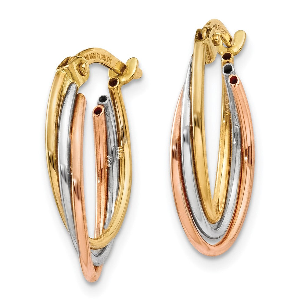 14K Tricolor Gedreht Creolen