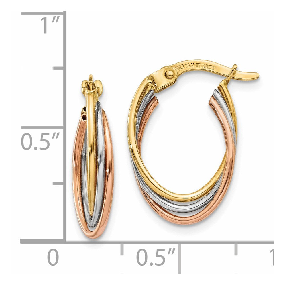14K Tricolor Gedreht Creolen