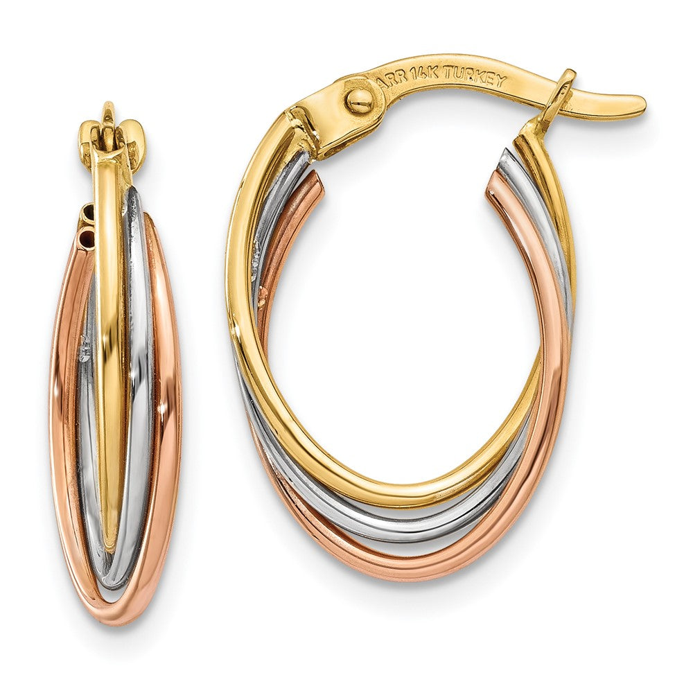 14K Tricolor Gedreht Creolen