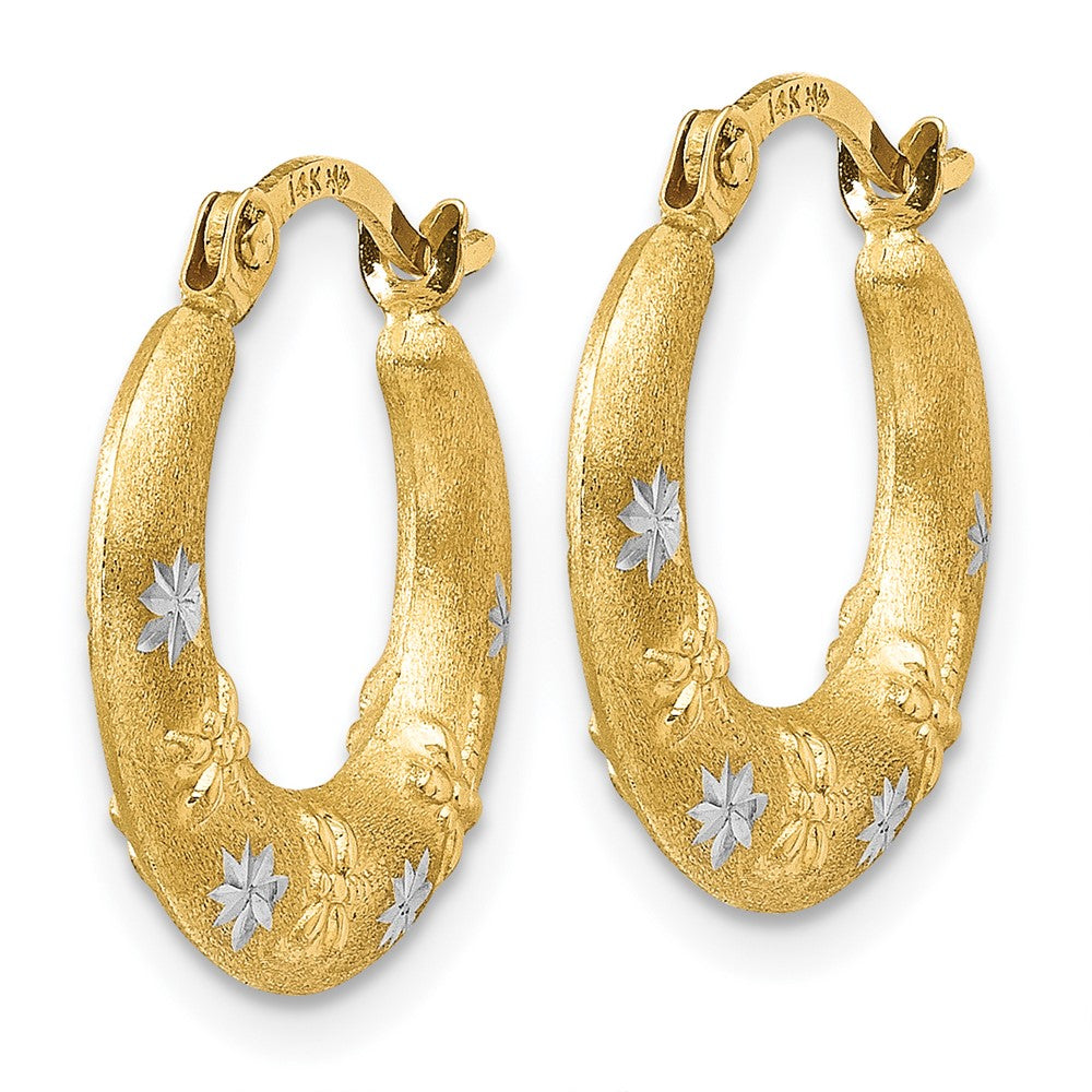 14K Gelb & Rhodium Creolen