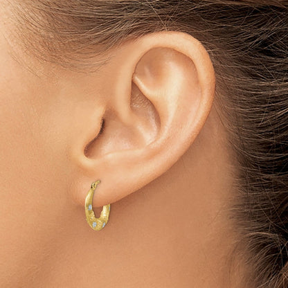 14K Gelb & Rhodium Creolen