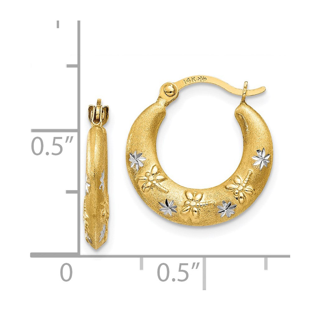 14K Gelb & Rhodium Creolen