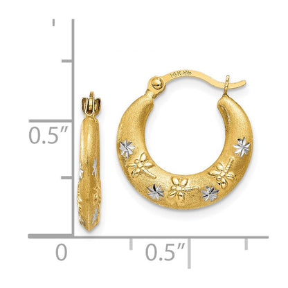 14K Gelb & Rhodium Creolen