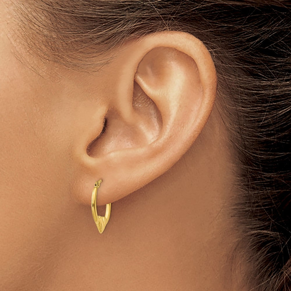 14K Gelbgold Herz Creolen