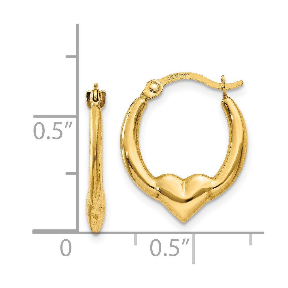 14K Gelbgold Herz Creolen