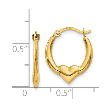 14K Gelbgold Herz Creolen