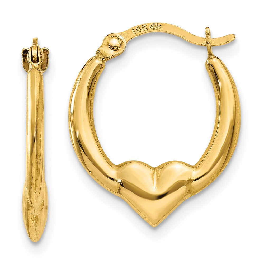 14K Gelbgold Herz Creolen