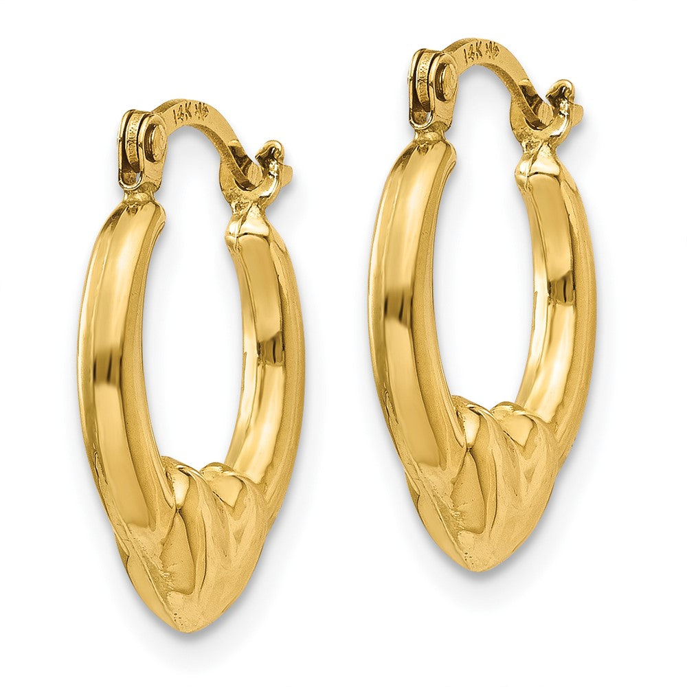 14K Gelbgold Hohl Herz Creolen