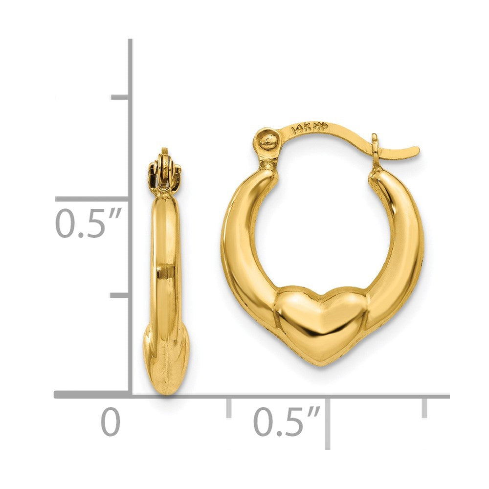 14K Gelbgold Hohl Herz Creolen