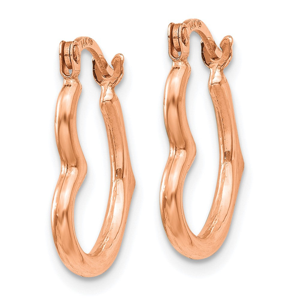 14K Roségold Herz Geformt Hohl Creolen