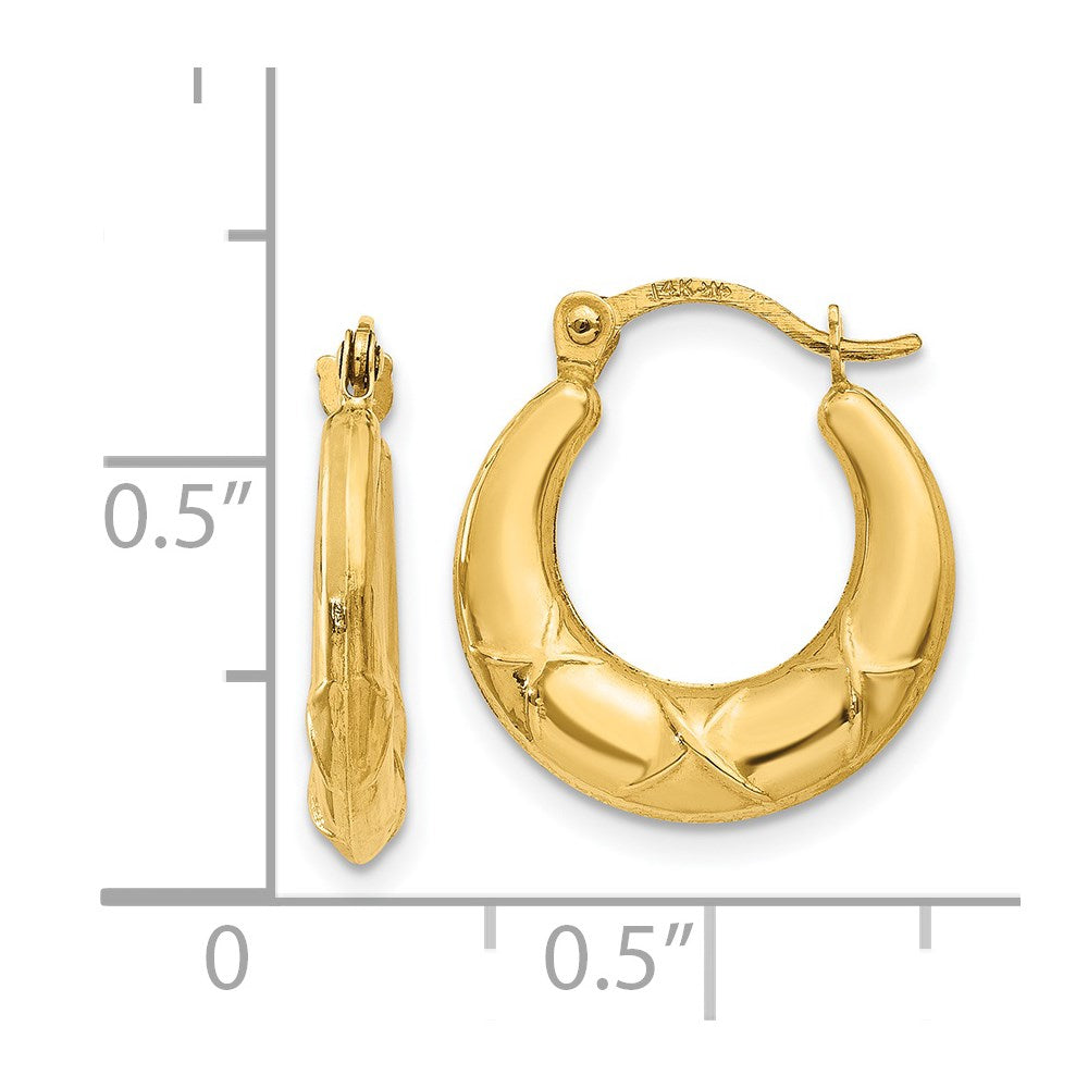 14K Gelbgold Hohl X Creolen