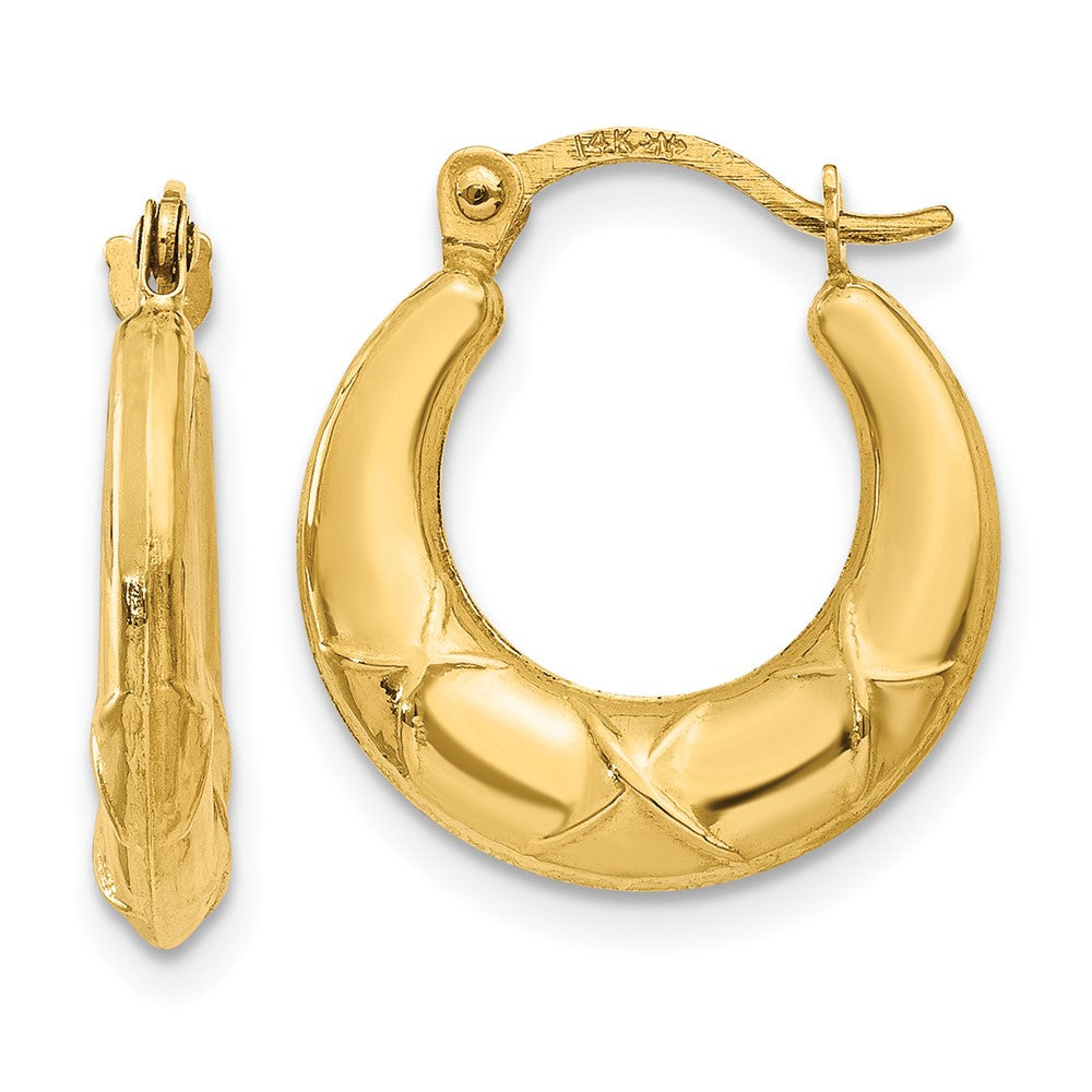 14K Gelbgold Hohl X Creolen