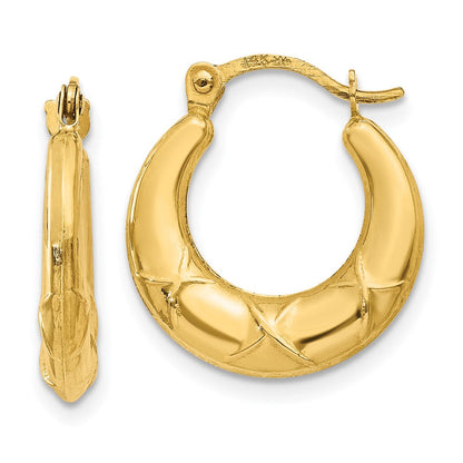 14K Gelbgold Hohl X Creolen