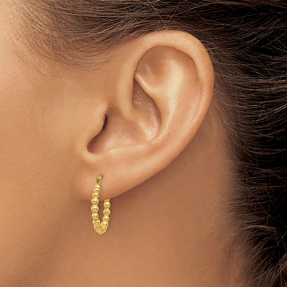 14K Gelbgold Gekugelt Creolen