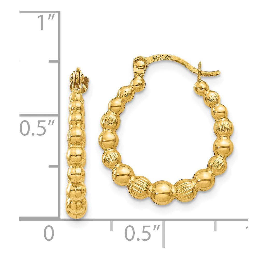 14K Gelbgold Gekugelt Creolen