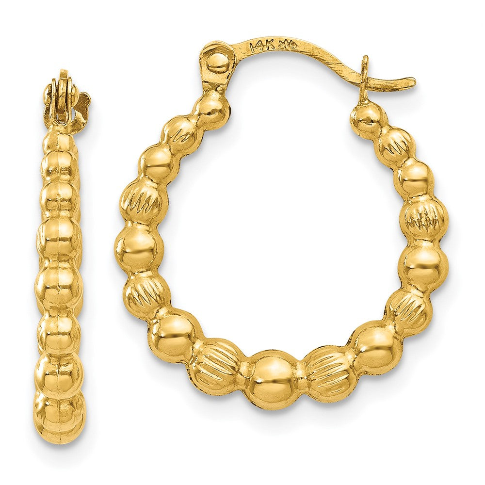 14K Gelbgold Gekugelt Creolen