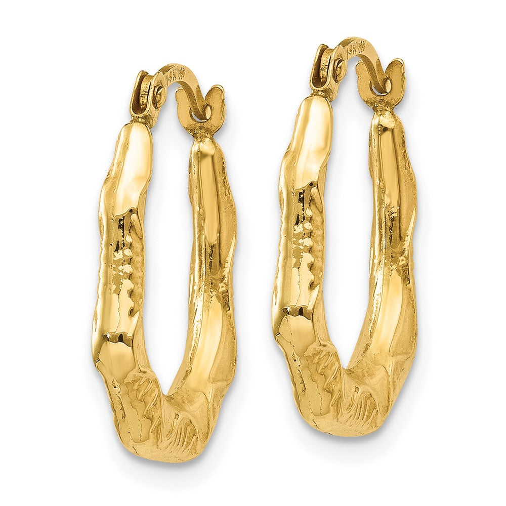 14K Gelbgold Hohl Oval Creolen