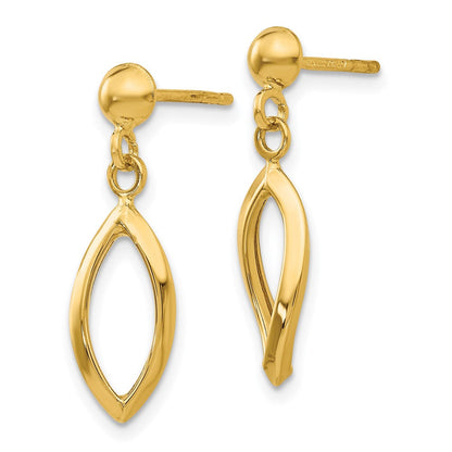 14K Gelbgold Stecker Ohrhänger