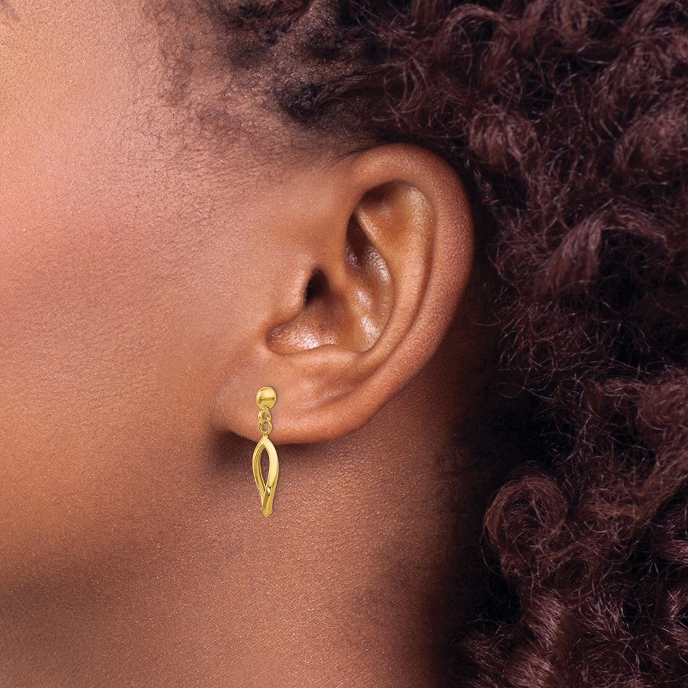 14K Gelbgold Stecker Ohrhänger