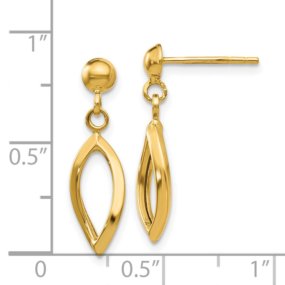 14K Gelbgold Stecker Ohrhänger