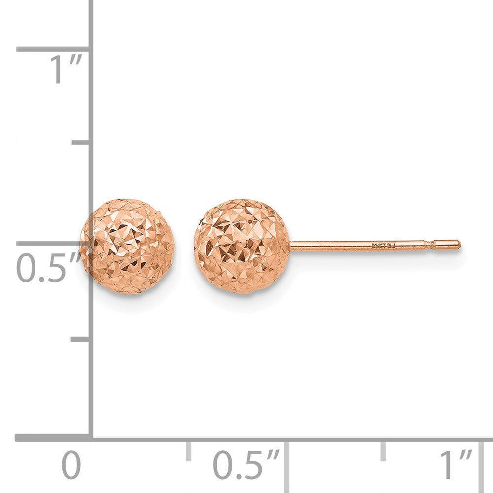 14K Roségold 6mm Kugel Ohrstecker