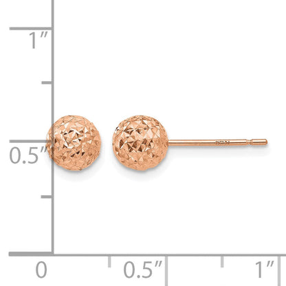 14K Roségold 6mm Kugel Ohrstecker
