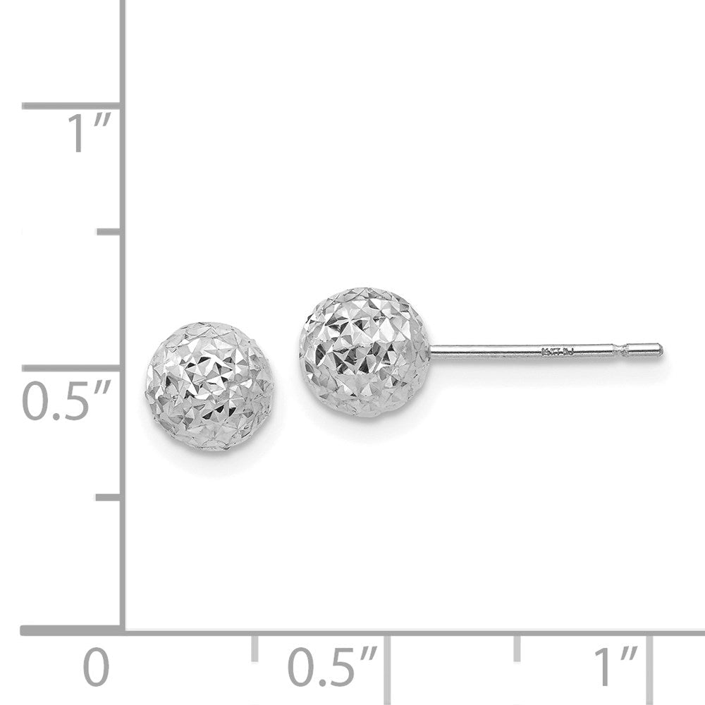 14K Weißgold 6mm Kugel Ohrstecker
