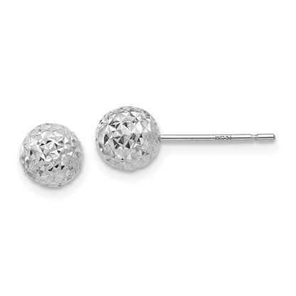 14K Weißgold 6mm Kugel Ohrstecker