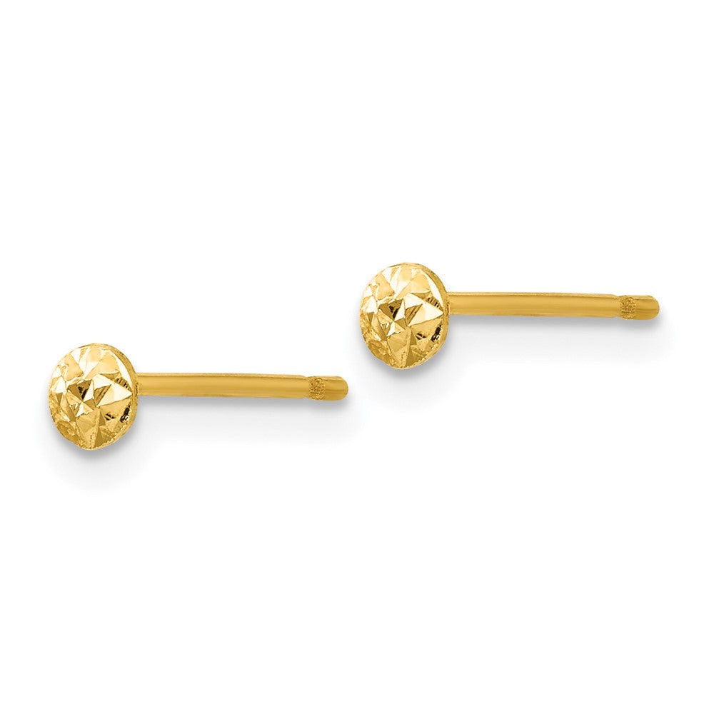 14K Gelbgold 3mm Puff Kreis Ohrstecker