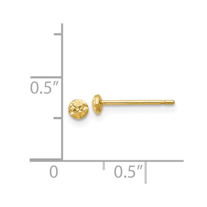 14K Gelbgold 3mm Puff Kreis Ohrstecker