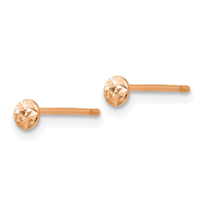 14K Roségold 3mm Puff Kreis Ohrstecker