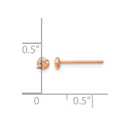 14K Roségold 3mm Puff Kreis Ohrstecker