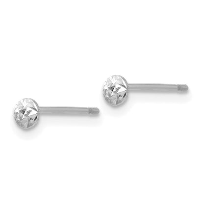 14K Weißgold 3mm Puff Kreis Ohrstecker
