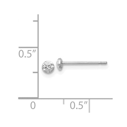 14K Weißgold 3mm Puff Kreis Ohrstecker