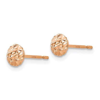 14K Roségold 5 Mm Puff Kreis Ohrstecker
