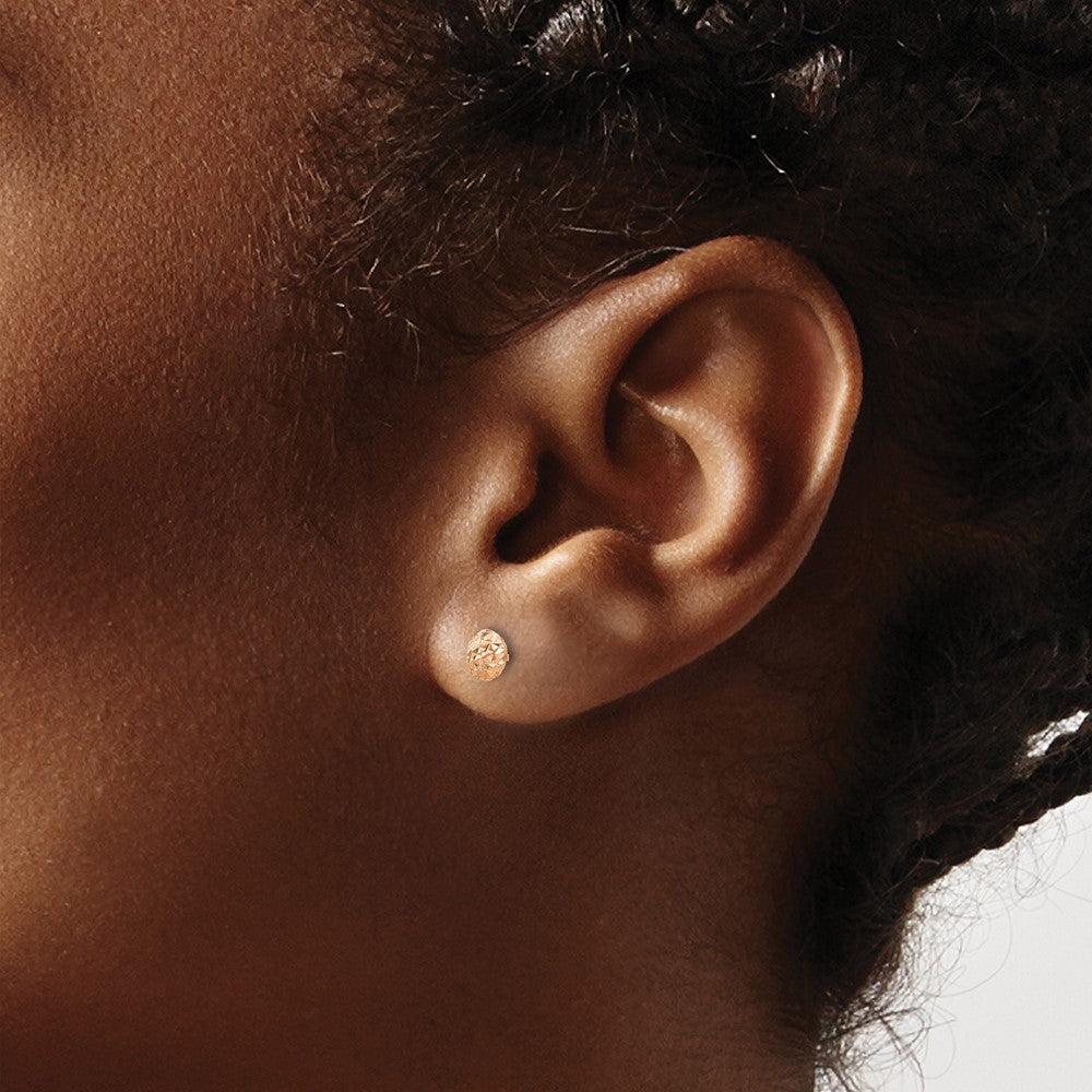 14K Roségold 5 Mm Puff Kreis Ohrstecker