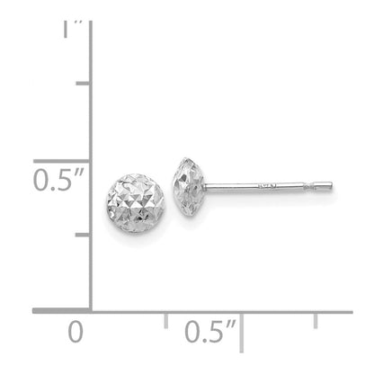 14K Weißgold 5 Mm Puff Kreis Ohrstecker