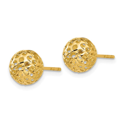 14K Gelbgold Diamantiert Perle Ohrstecker