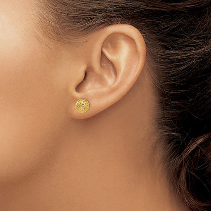 14K Gelbgold Diamantiert Perle Ohrstecker