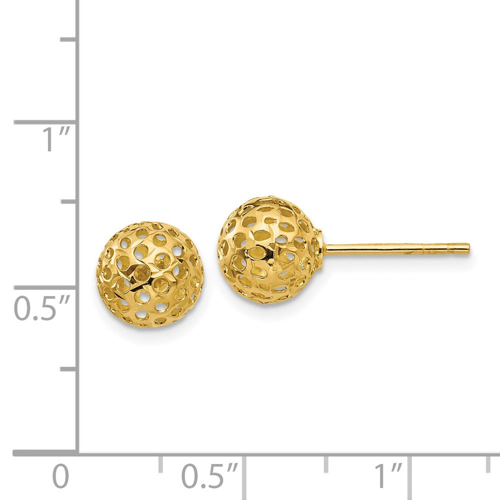 14K Gelbgold Diamantiert Perle Ohrstecker