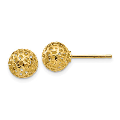 14K Gelbgold Diamantiert Perle Ohrstecker