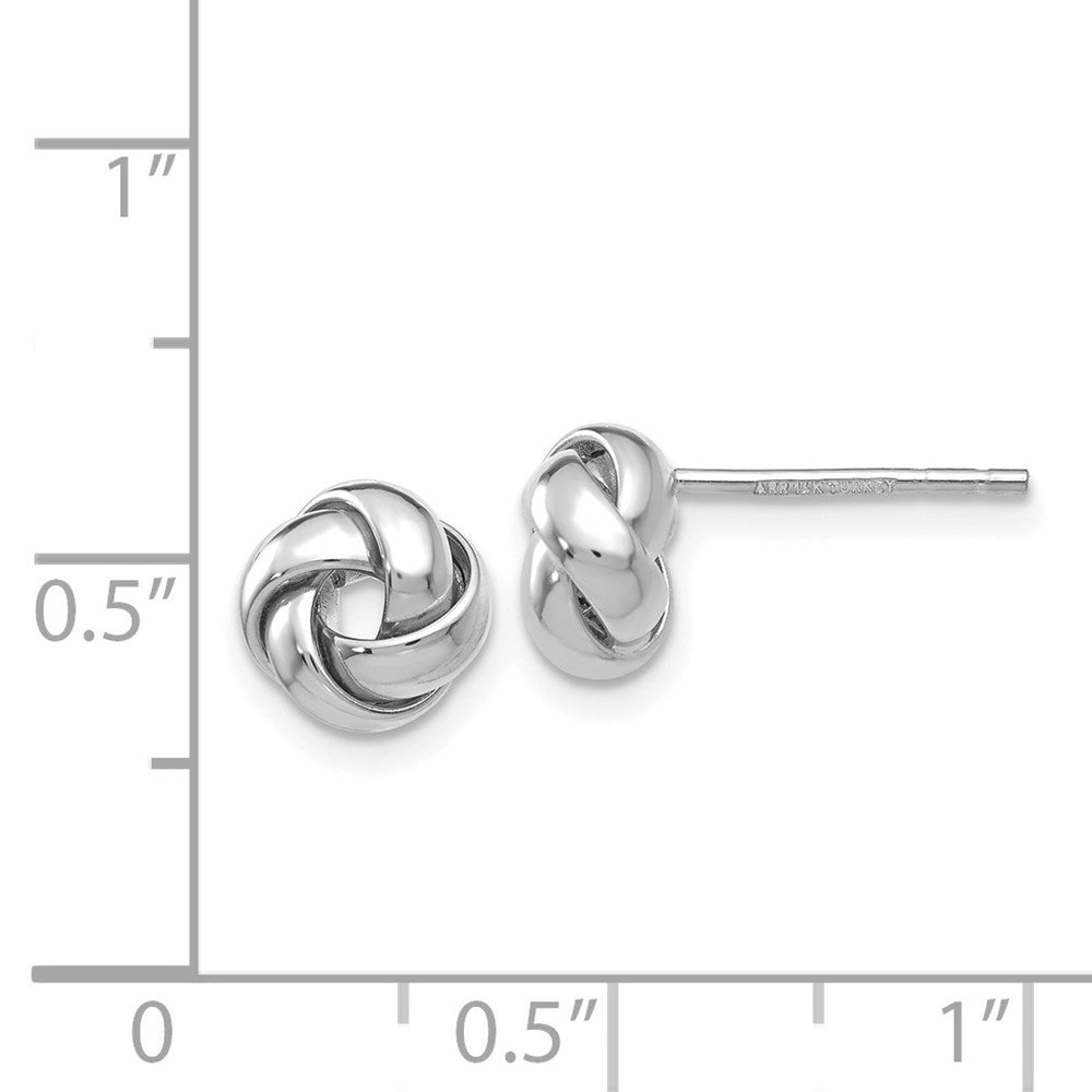 14K Weißgold Poliert Knoten Ohrstecker