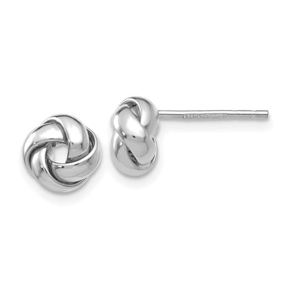 14K Weißgold Poliert Knoten Ohrstecker