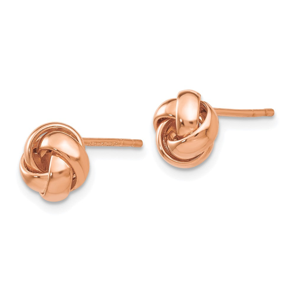14K Roségold Poliert Liebe Knoten Ohrstecker