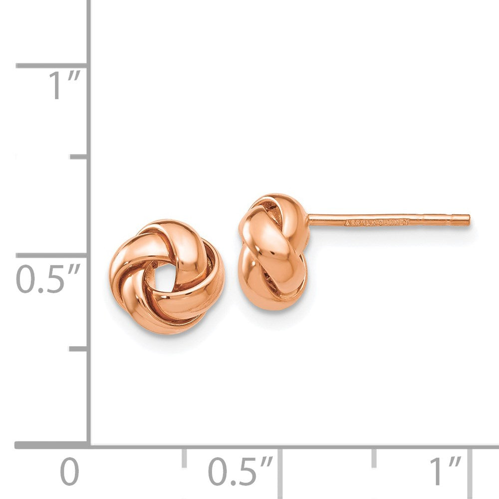 14K Roségold Poliert Liebe Knoten Ohrstecker